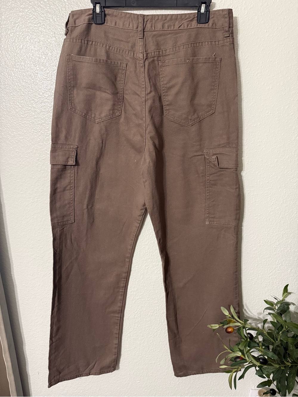 S.O.N.G. Brown Cargo Pants 100% Cotton Size 15/32 Y2K - Picture 2 of 3